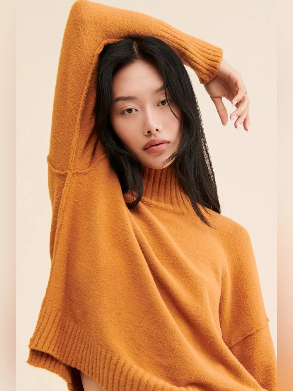FREE PEOPLE $138 Pumpkin Pie VANCOUVER MockNeck Sweater #094